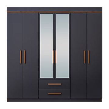 Metalia GM820 Armina Lüx 6 Kapı 2 Çekmeceli Aynalı Gardrop