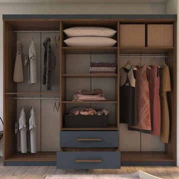 Metalia GM820 Armina Lüx 6 Kapı 2 Çekmeceli Aynalı Gardrop