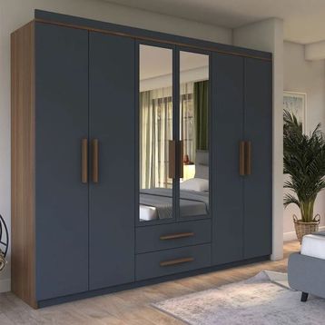 Metalia GM820 Armina Lüx 6 Kapı 2 Çekmeceli Aynalı Gardrop
