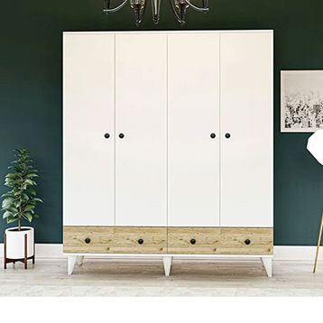 Metalia Perlino 4 Kapılı 2 Çekmeceli Gardrop