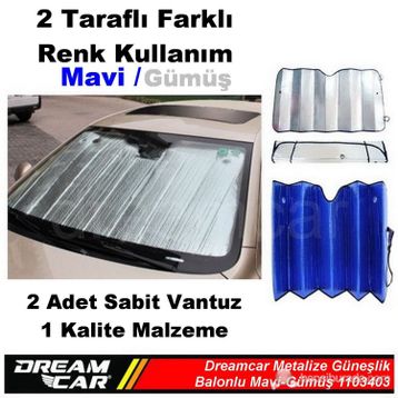 Metalize 60X130 cm Gümüş Güneşlik