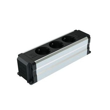 Metalline Büro-Line Naturel Eloksal Sıva Üstü Bürotik Priz Kutusu