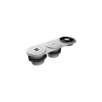 Metalline Circular-Line Gümüş Modüler Wireless USB Type C Hızlı Şarj Kutusu