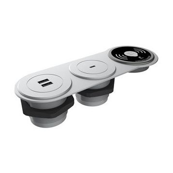 Metalline Circular-Line Gümüş Modüler Wireless USB Type C Hızlı Şarj Kutusu