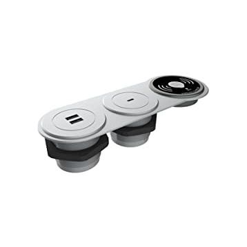 Metalline Circular-Line Gümüş Modüler Wireless USB Type C Hızlı Şarj Kutusu