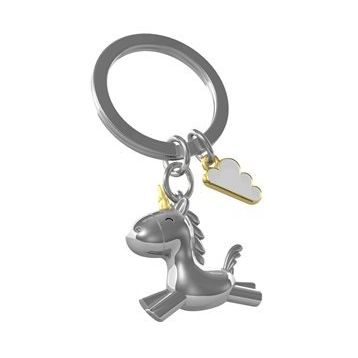 Metalmorphose MTM119-01 Gümüş 3D Uçan Unicorn Anahtarlık