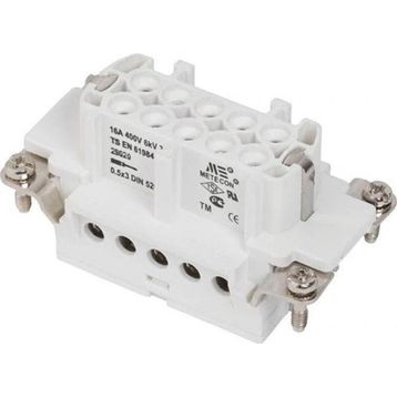 Mete Enerji 29020 10x16A 10P+E 400V Alüminyum Gövdeli Vida Bağlantılı Priz Çekirdeği