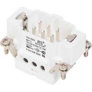 Mete Enerji 29121 6x16A 6P+E 400V Alüminyum Gövdeli Vida Bağlantılı Fiş Çekirdeği