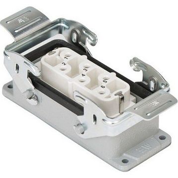 Mete Enerji 403100S 6x35A 6P+E 400-690V IP65 Alüminyum Gövdeli Metal Mandallı Makine Prizi