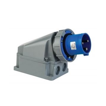 Mete Enerji 406316V 5x32A 3P+N+E 6h/50-60Hz 380-415 Watt IP67 Cee Norm Vida Bağlantılı Eğik Gövdeli Duvar Fişi