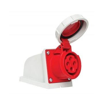 Mete Enerji 406606V 4x16A 3P+E 5h/50-60Hz 380-415V IP67 Cee Norm Vida Bağlantılı Eğik Gövdeli Duvar Prizi