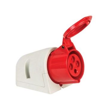 Mete Enerji 406614V 4x32A 3P+E 6h/50-60Hz 380 415 Watt IP44 Cee Norm Vida Bağlantılı Eğik Gövdeli Duvar Prizi