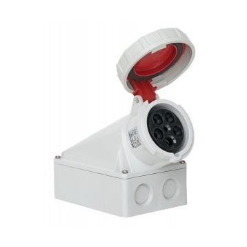 Mete Enerji T110226 5x63A 3P+N+E 6h/50-60Hz 380 415 Watt IP67 Cee Norm Pilot Kontaklı Eğik Gövdeli Duvar Prizi