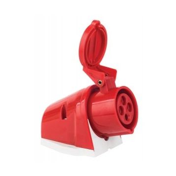 Mete Enerji T11905V 4x16A 3P+E 6h/50-60Hz 380 415 Watt IP44 Cee Norm Vida Bağlantılı Eğik Gövdeli Duvar Prizi