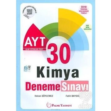 Metin Yayınları AYT Kimya 30 Deneme Sınavı