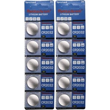 Mettzchrom CR2032 10 Adet 3 V Lityum Düğme Para Pil