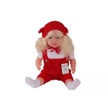 Mey İthalat 5214 Trikolu Tulumlu Saçlı 60 cm Büyük Bebek