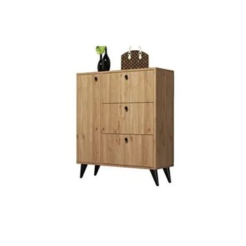 Mezza 1802 Bella 90x105 cm 6 Raflı 4 Kapaklı Sepet Sonomo Ayakkabılık
