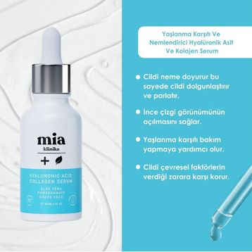 Mia Klinika 30 ml Hyalüronik Asit Yaşlanma Karşıtı ve Nemlendirici Serum