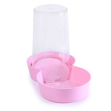 Miapet 1,5 lt Yuvarlak Açık Pembe Hazneli Plastik Kedi-Köpek Mama ve Su Kabı