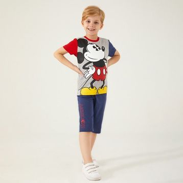 Mickey Mouse D4788-3 Gri Melanj Erkek Çocuk Kapri Takım