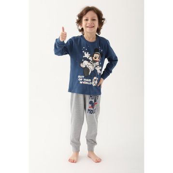Mickey Mouse D4821-3 Koyu Indigo Erkek Çocuk Pijama