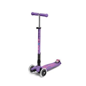 Micro Maxi Deluxe 3 Tekerlekli Katlanabilir Işıklı Mor Scooter