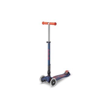 Micro MMD133 Maxi Micro Deluxe Foldable Navy Red Led Scooter