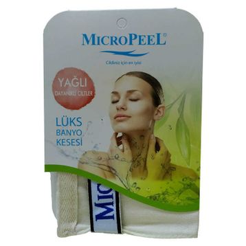 Micro Peel İpek Yağlı Cilt İçin Beyaz 16x24 cm Banyo Kesesi