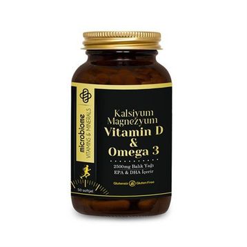 Microbiome Kalsiyum Magnezyum Vitamin D Omega 3 50 Kapsül