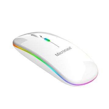 Microcase AL2767 Beyaz 1600 DPI Şarj Edilebilir 2.4 GHZ RGB Işık Çift Modlu Bluetooth Mouse