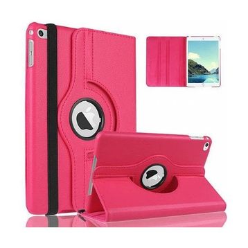 Microcase Apple İpad Air 2 360 Döner Standlı Deri Kılıf Pembe