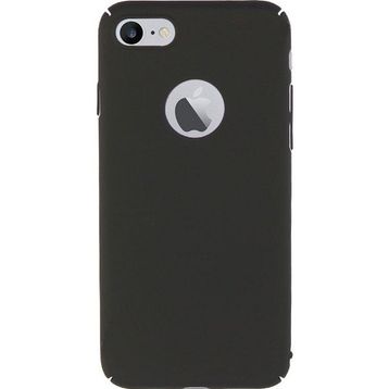 Microcase Apple iPhone 8 Köşeli Sert Rubber Tempered Cam + Siyah Kılıf