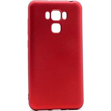 Microcase Asus Zenfone 3 Deluxe ZS570KL Premium Silikon Tempered Cam + Kırmızı Kılıf