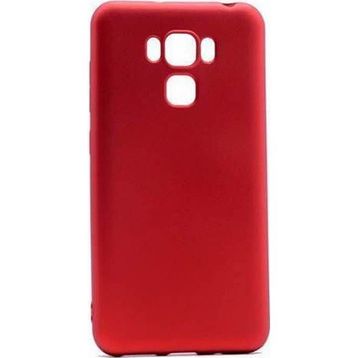 Microcase Asus Zenfone 3 Deluxe ZS570KL Premium Silikon Tempered Cam + Kırmızı Kılıf