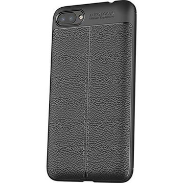 Microcase Asus Zenfone 4 Max ZC554KL Leather Effect Silikon Nano Glass Film Siyah Kılıf