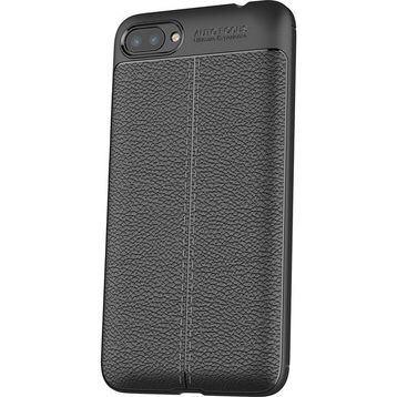 Microcase Asus Zenfone 4 Max ZC554KL Leather Effect Silikon Nano Glass Film Siyah Kılıf