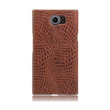 Microcase Blackberry Priv Crocodile Timsah Deri Kaplama Sert Rubber Kılıf
