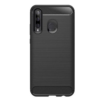 Microcase Huawei Honor 10I Brushed Carbon Fiber Siyah Silikon Kılıf