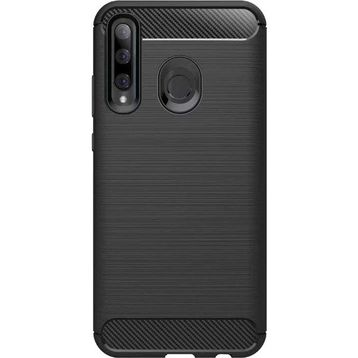 Microcase Huawei Honor 20 Lite Brushed Carbon Fiber TPU Siyah Silikon Kılıf