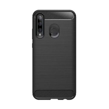 Microcase Huawei Honor 20 Lite Brushed Carbon Fiber TPU Siyah Silikon Kılıf