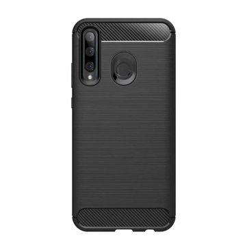Microcase Huawei Honor 20 Lite Brushed Carbon Fiber TPU Siyah Silikon Kılıf