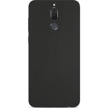 Microcase Huawei Mate 10 Lite Premium Mat Soft Silikon Tempered Cam + Siyah Kılıf