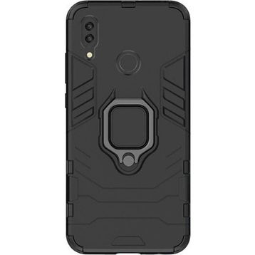 Microcase Huawei P Smart 2019 Batman Serisi Yüzük Standlı Armor Siyah Kılıf