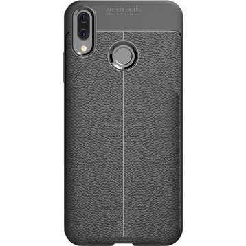 Microcase Huawei P Smart 2019 Leather Tpu Silikon Siyah Kılıf