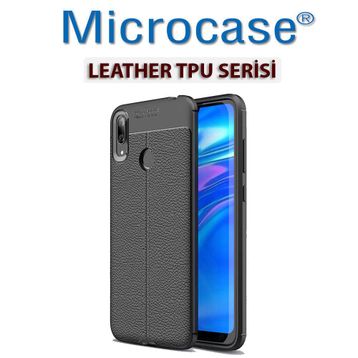 Microcase Huawei P Smart 2019 Leather Tpu Silikon Siyah Kılıf