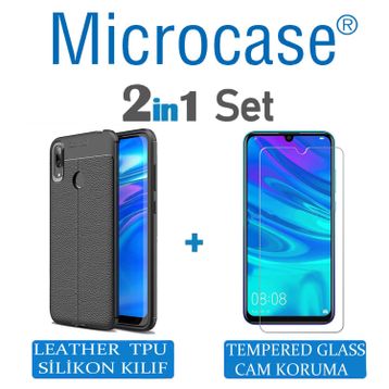 Microcase Huawei P Smart 2019 Leather Tpu Silikon Siyah Kılıf