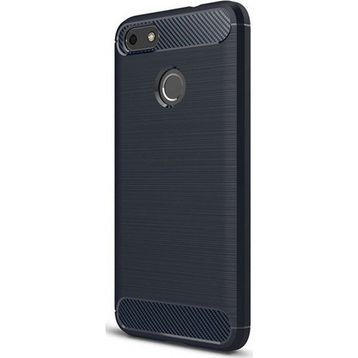 Microcase Huawei P9 Lite Mini Brushed Carbon Fiber Silikon Nano Esnek Cam + Kılıf