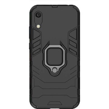 Microcase Huawei Y6 2019 Batman Serisi Yüzük Standlı Armor Siyah Kılıf