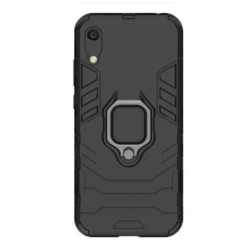 Microcase Huawei Y6 2019 Batman Serisi Yüzük Standlı Armor Siyah Kılıf
